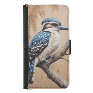 Australian Blue Kookaburra in a Tree Wildlife Art Samsung Galaxy S5 Wallet Case