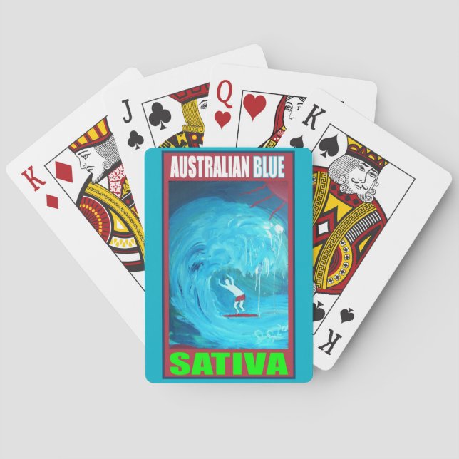 AUSTRALIAN BLUE SATIVA POKER CARDS (Back)
