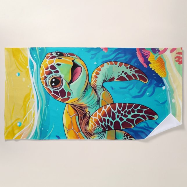 Australian Boho Turtle Beach Towel | Sunny (Front)