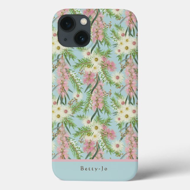 Australian Bottlebrush Country Garden Blue Case-Mate iPhone Case (Back)