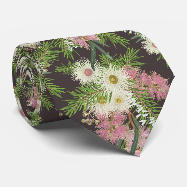 Australian Bottlebrush Country Garden Neck Tie (Rolled)