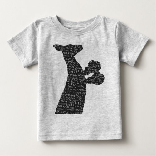 Australian Boxing Kangaroo with Slang Typography B Baby T_Shirt