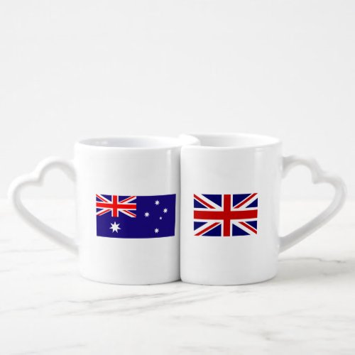 Australian British flag intercultural lovers mugs