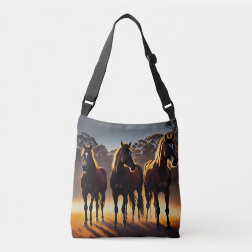 Australian Brumbies Oil Paint Crossbody Bag