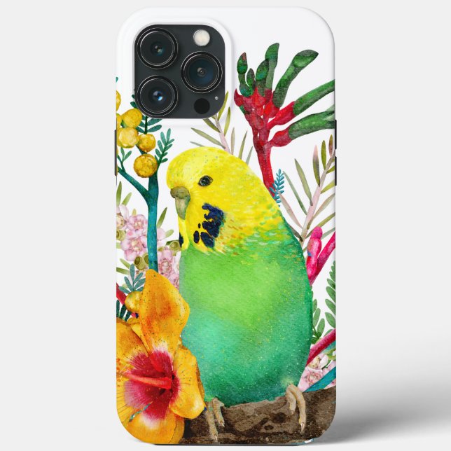 Australian Budgerigar Wildflower Bouquet Case-Mate iPhone Case (Back)