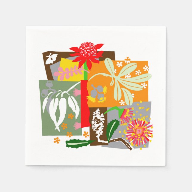 Australian BUSHLAND native flora - Napkins (Front)