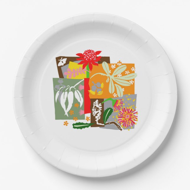 Australian BUSHLAND native flora - Paper Plates (Front)