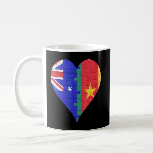 Australian Cameroonian Flag Heart  Coffee Mug