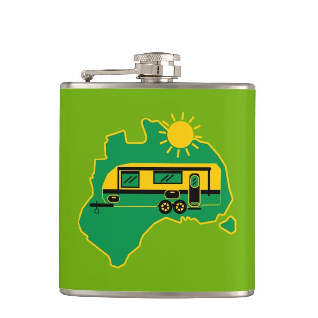 Australian Caravan Camping    Flask (Front)