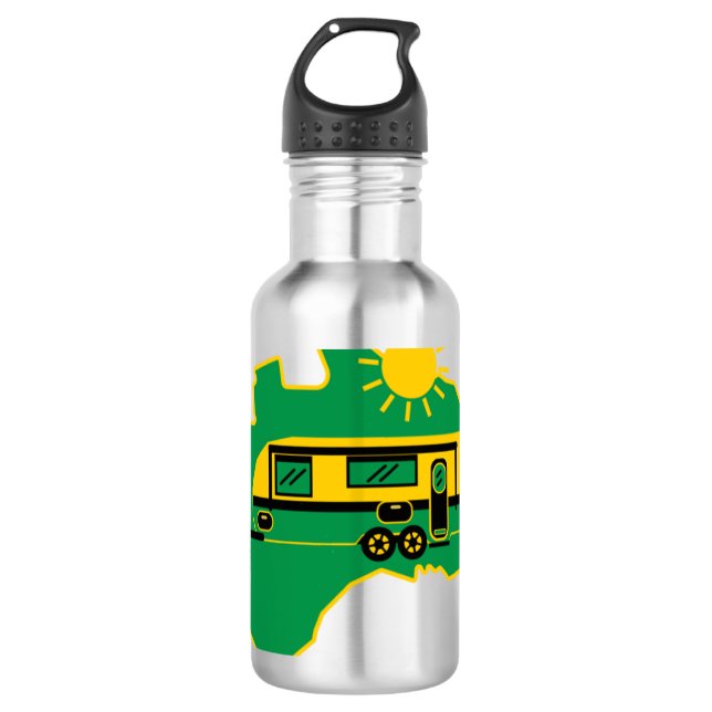 Australian Caravan Camping    Stainless Steel Water Bottle (Front)