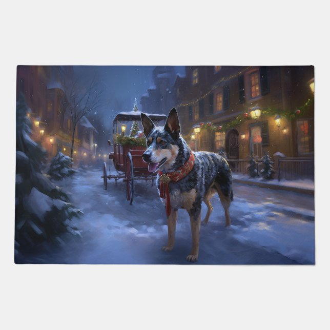 Australian Cattle Christmas Festive Season  Doormat (Front)
