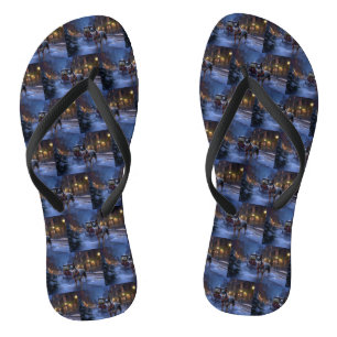 Australian Cattle Christmas Festive Season Flip Flops
