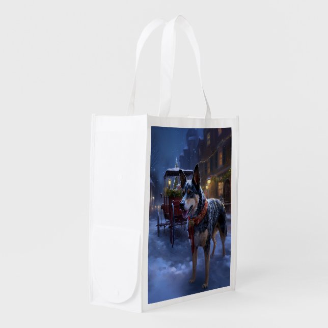 Australian Cattle Christmas Festive Season  Grocery Bag (Front Side)