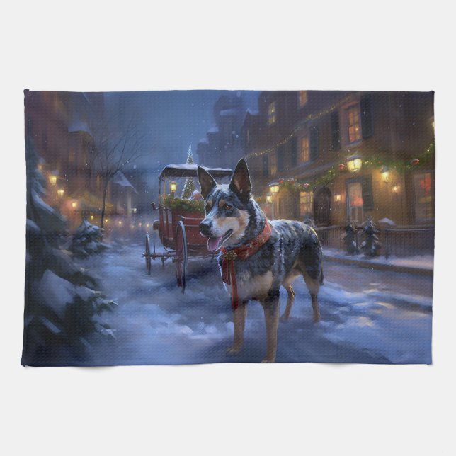 Australian Cattle Christmas Festive Season  Kitchen Towel (Horizontal)