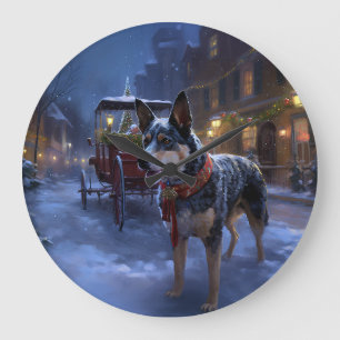 Australian Cattle Christmas Festive Season Large Clock