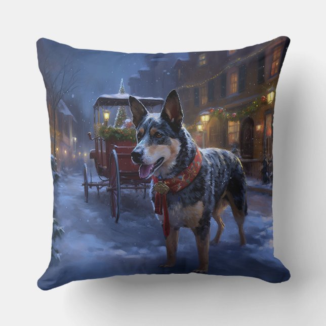 Australian Cattle Christmas Festive Season  Throw Pillow (Back)