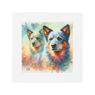 Australian Cattle Dog 260824AREF101 - Watercolor Metal Print