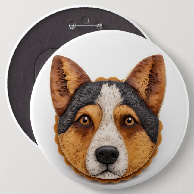 Australian Cattle Dog 3D Inspired Button (Front & Back)