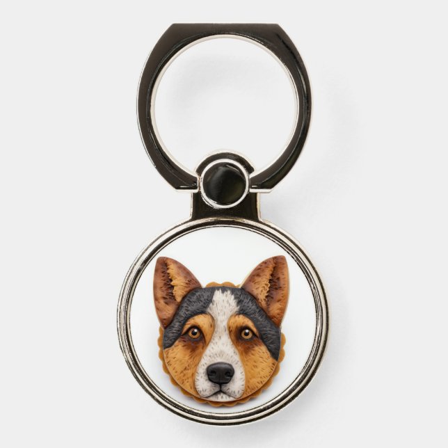 Australian Cattle Dog 3D Inspired Phone Ring Stand (Front)