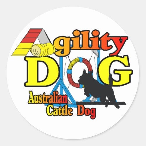 Australian Cattle Dog Agility Classic Round Sticker