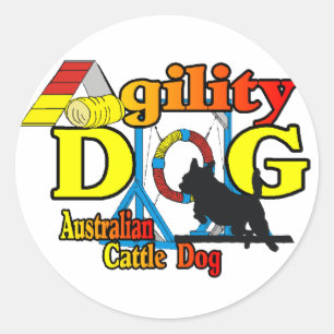 Australian Cattle Dog Agility Classic Round Sticker
