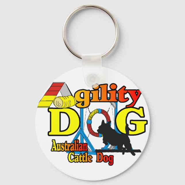 Australian Cattle Dog Agility Keychain (Front)
