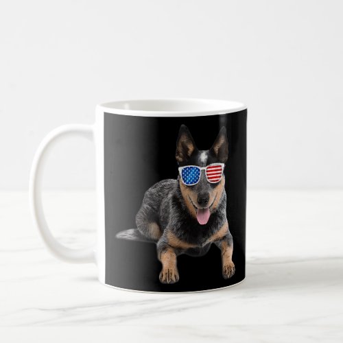 Australian Cattle Dog American Usa Flag  Coffee Mug