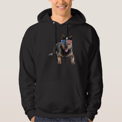 Australian Cattle Dog American Usa Flag Hoodie