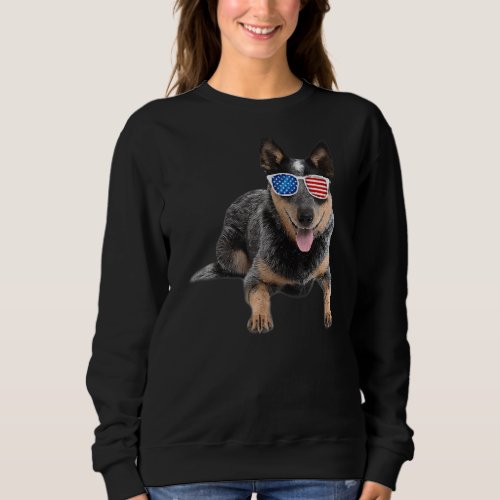 Australian Cattle Dog American Usa Flag Sweatshirt