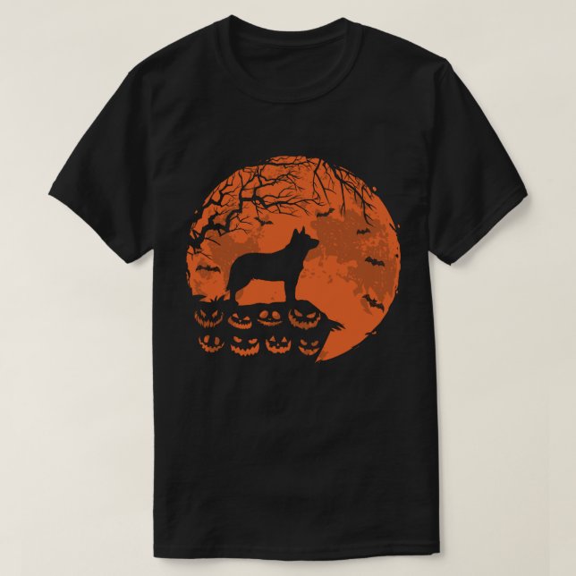  Australian Cattle Dog And Moon Halloween Costume  T-Shirt (Design Front)