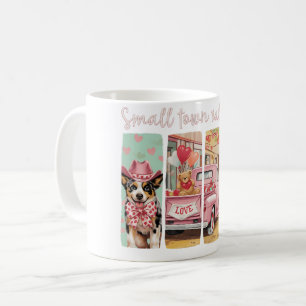 Australian Cattle Dog and Pink Valentine's Truck Coffee Mug