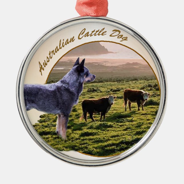 Australian Cattle Dog Art Metal Ornament (Front)