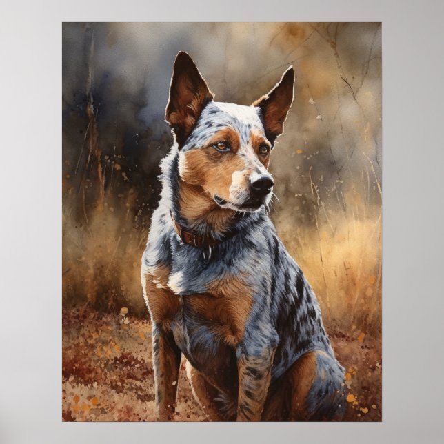 Australian Cattle Dog Art Print Poster (Front)