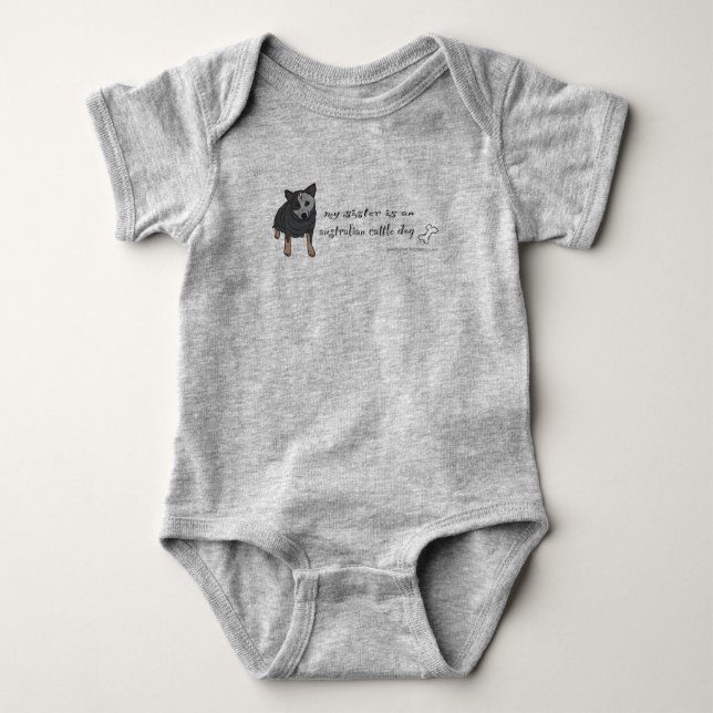 australian cattle dog baby bodysuit (Front)