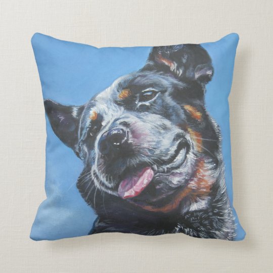 australian cattle dog blue heeler fine dog art throw pillow | Zazzle.com