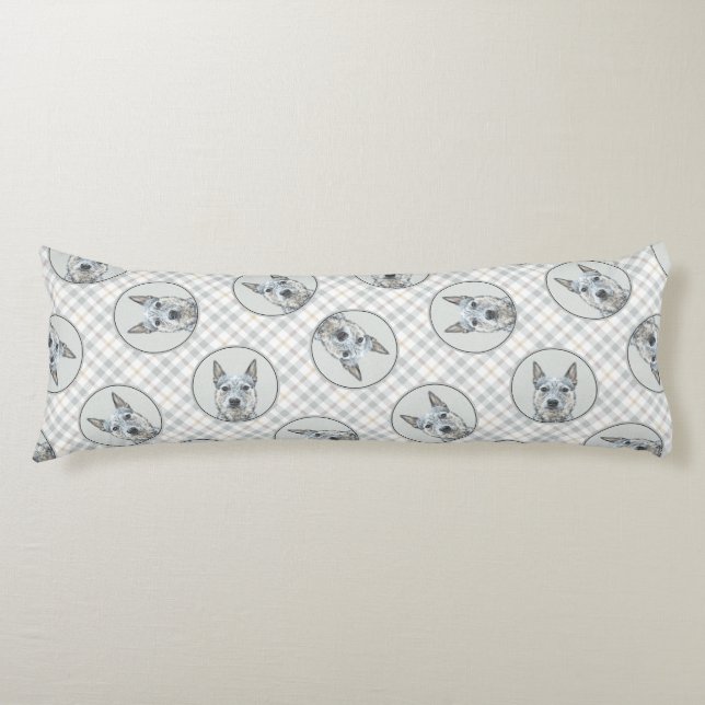 Australian Cattle Dog Blue Heeler Original Dog Art Body Pillow (Front)