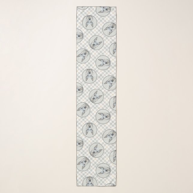 Australian Cattle Dog Blue Heeler Original Dog Art Scarf (Front)