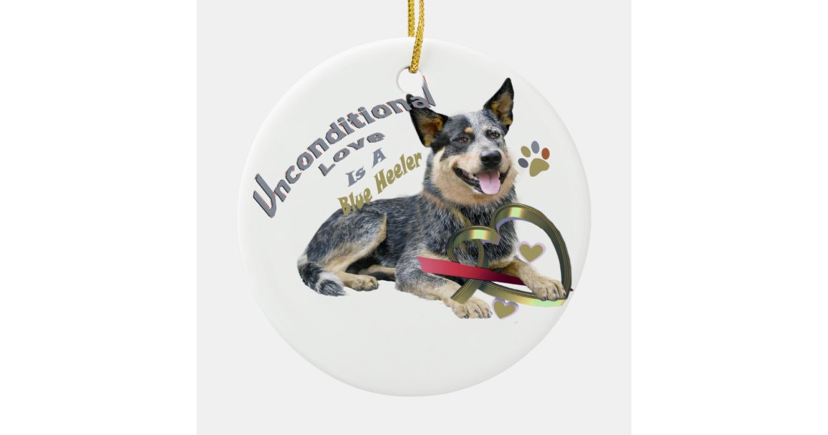 Australian Cattle Red Gift Box Blue Ornament