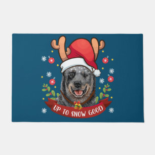 Australian Cattle Dog Blue Heeler Reindeer Christm Doormat