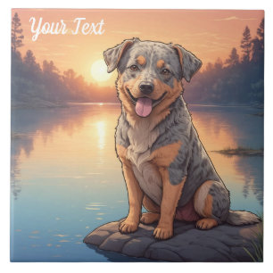 Australian Cattle Dog by Lake Ceramic Tile