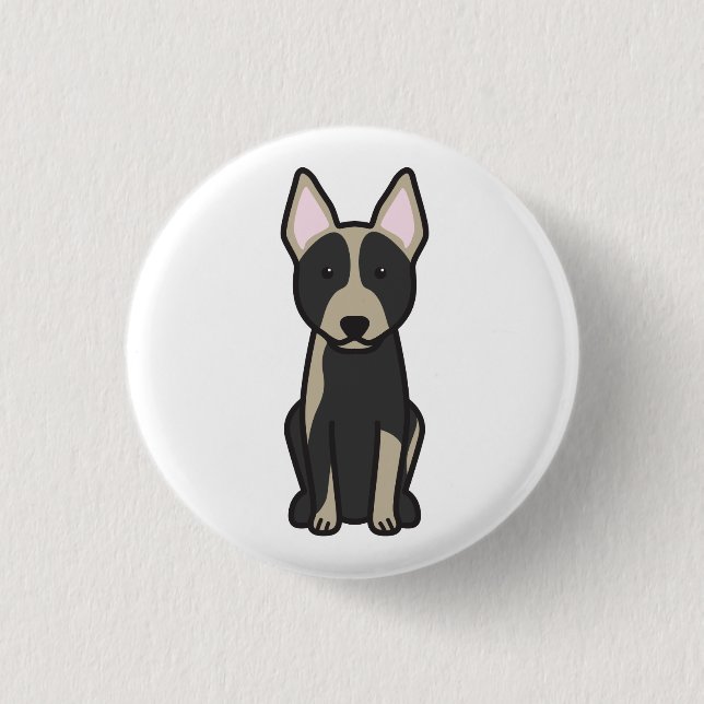 Australian Cattle Dog Cartoon Button (Front)