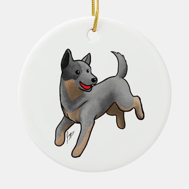 Australian Cattle Dog Ceramic Ornament (Front)