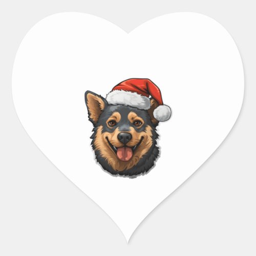 Australian Cattle Dog Christmas Design Heart Sticker