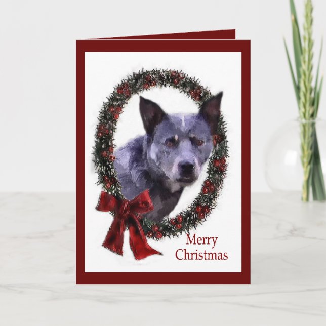 Australian Cattle Dog Christmas Gifts Holiday Card (Front)