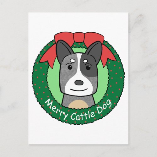 Australian Cattle Dog Christmas Holiday Postcard