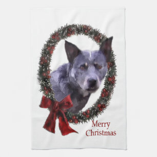 Australian Cattle Dog Christmas Kitchen Towel