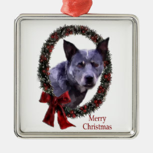 Australian Cattle Dog Christmas Metal Ornament