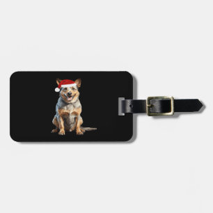 Australian Cattle Dog Christmas Tree Dog Puppy Wat Luggage Tag