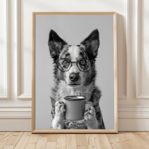 Australian Cattle Dog Coffee Print: Coffee Bar Dec Poster