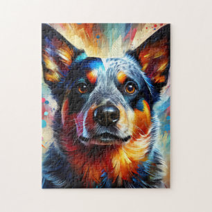Australian Cattle Dog Colorful Acrylic Print Jigsaw Puzzle